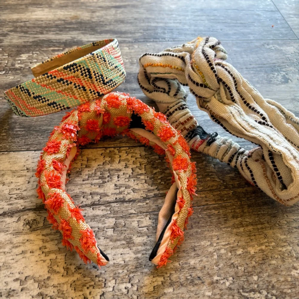 3-Piece Headband Bundle – Zara & Unbranded | Orange, Black & Neutral